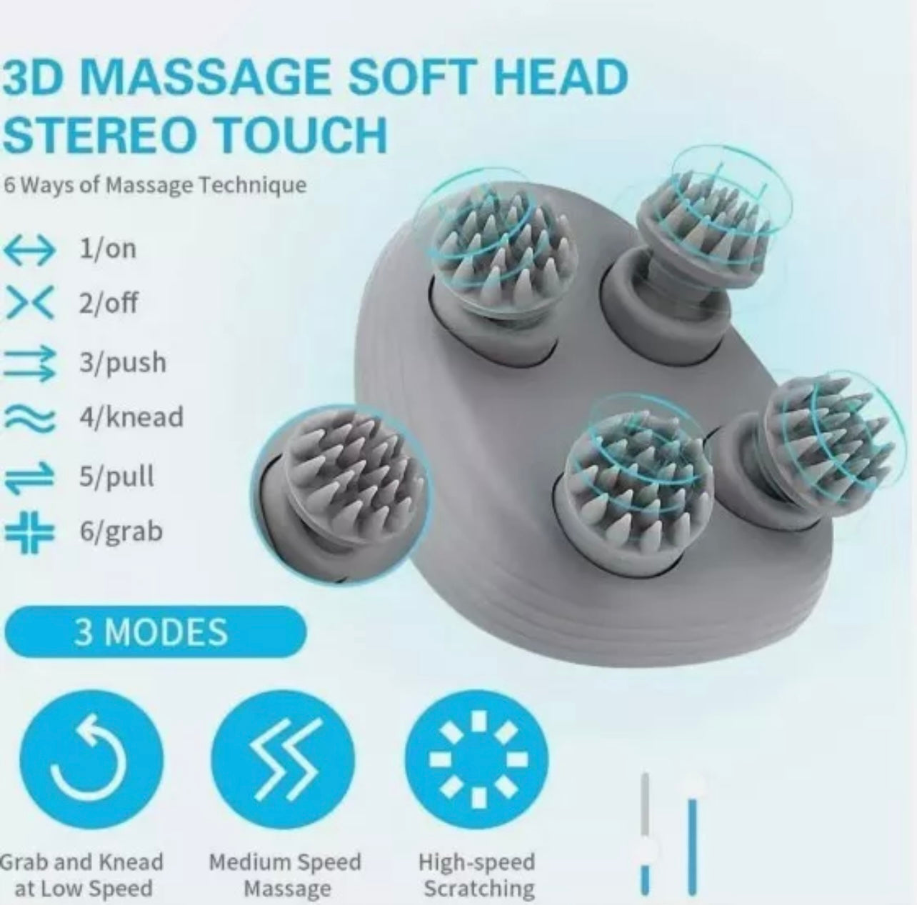 Massager Electric Cat Body Health Care Relax Deep Tissue Head Scalp Kneading UK